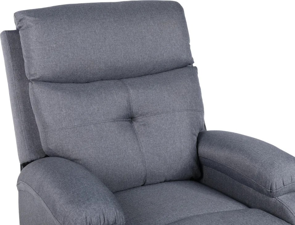 Relaxačné polohovacie TV kreslo VITO — látka, sivá, nosnosť 130 kg