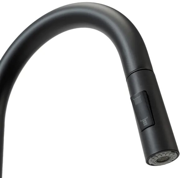 REA-B9147 - Drezová batéria s vysúvacou sprškou FRESH 39,5 cm matná čierna