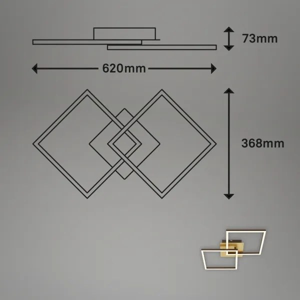 Briloner 3210-017 - LED Stmievateľné stropné svietidlo FRAME 2xLED/11W/230V zlatá