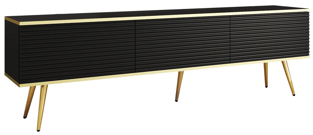 Závěsný televizní stolek Oro MDF 175 cm  černý/zlatý