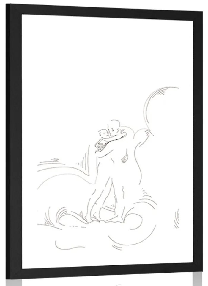 Plagát s paspartou sila skutočnej lásky - 20x30 silver