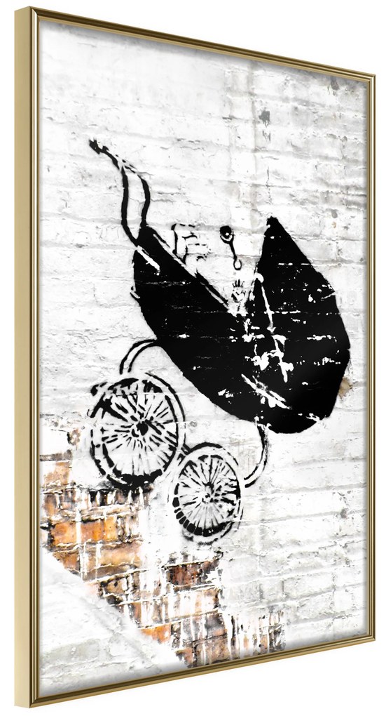 Artgeist Plagát - Speeding Stroller [Poster] Veľkosť: 30x45, Verzia: Zlatý rám