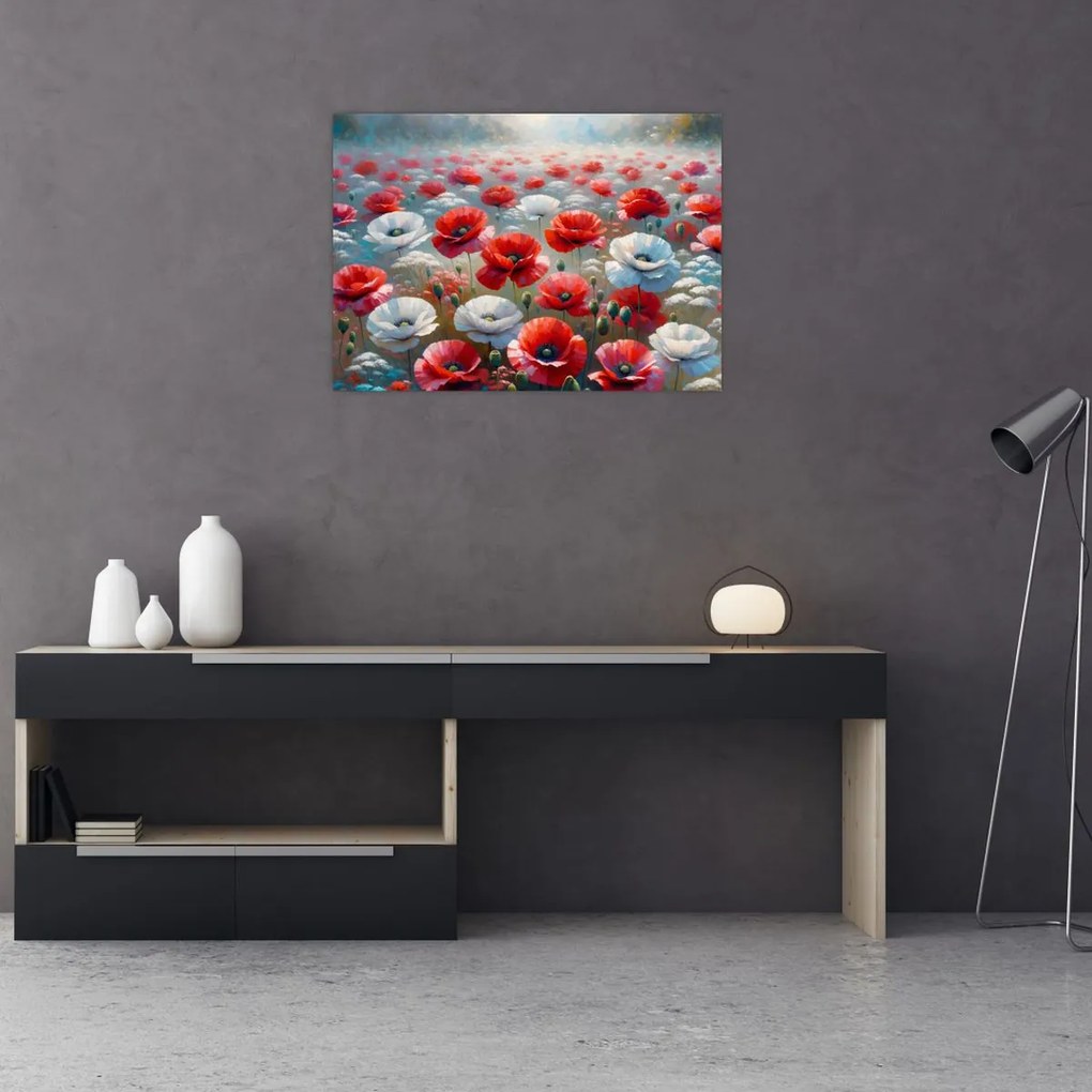 Obraz - Pole vlčích makov (70x50 cm)
