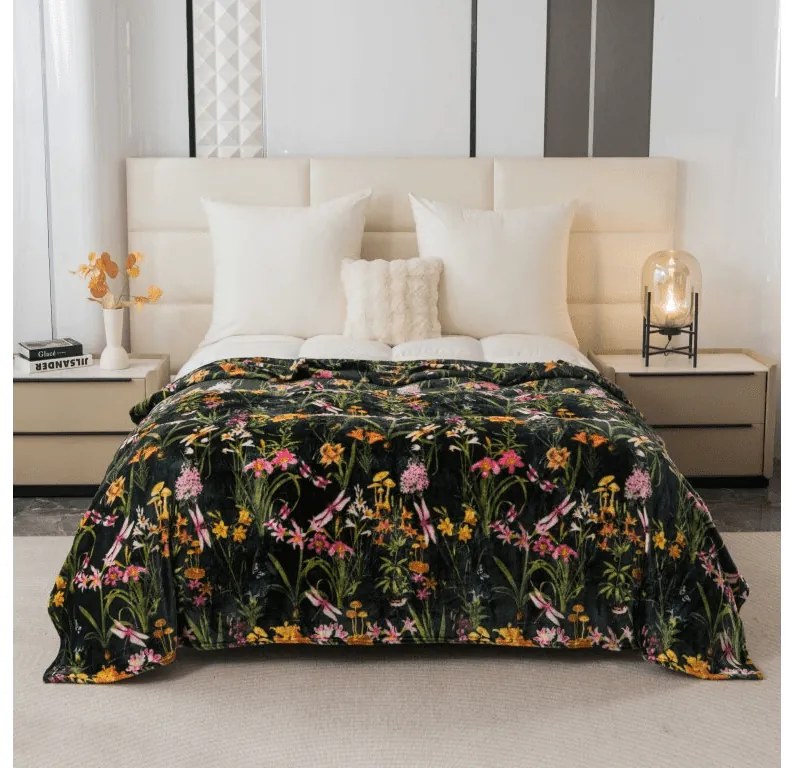 Mikroplyšová deka MYSTIC GARDEN, tmavozelená Rozmer: 200 x 220 cm