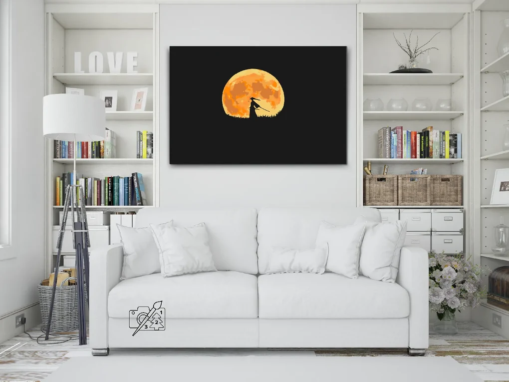 Gario Maľovanie podľa čísel Samuraj pri západe slnka Rozmery: 120 x 80 cm, Rámovanie: S vnútorným rámom