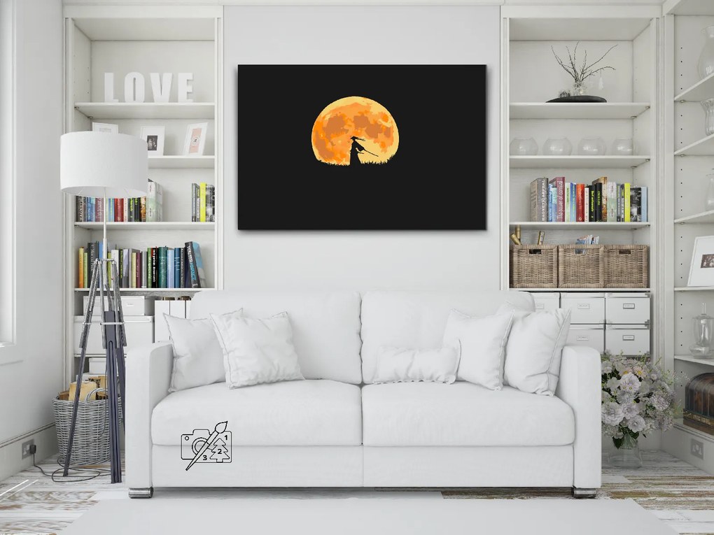 Gario Maľovanie podľa čísel Samuraj pri západe slnka Rozmery: 80 x 60 cm, Rámovanie: S vnútorným rámom