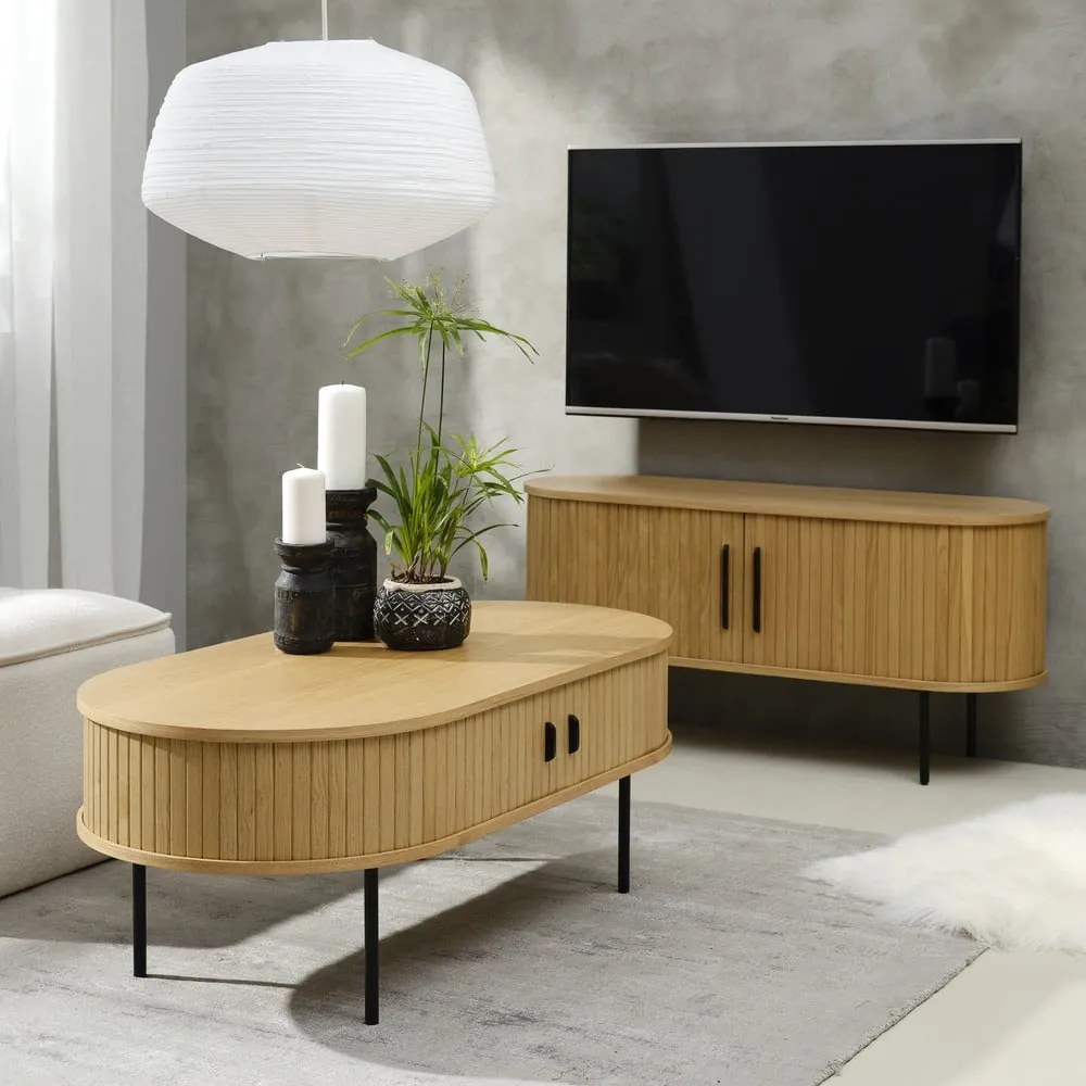 Konferenčný stolík v dekore duba v prírodnej farbe 60x120 cm Nola – Unique Furniture