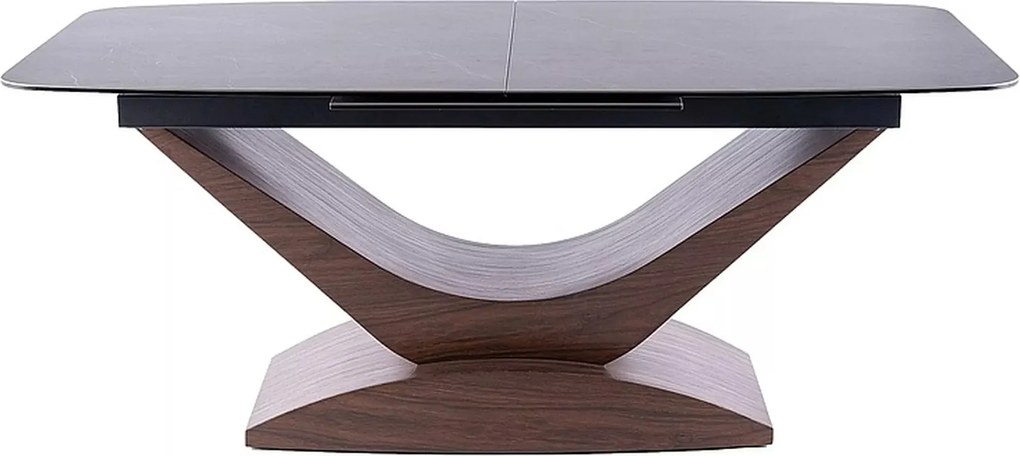 Jídelní rozkládací stůl Dolce 180/240 cm keramika šedý mramor/ořech