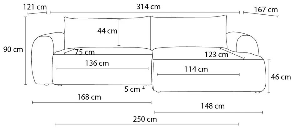 Svetlosivo-béžová menčestrová rozkladacia rohová pohovka (ľavý roh) Lucien – Bobochic Paris