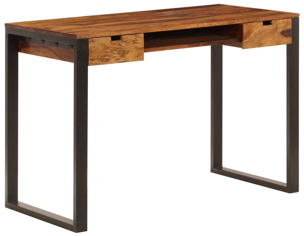 Stôl z sheeshamového dreva a ocele 110x55x78 cm