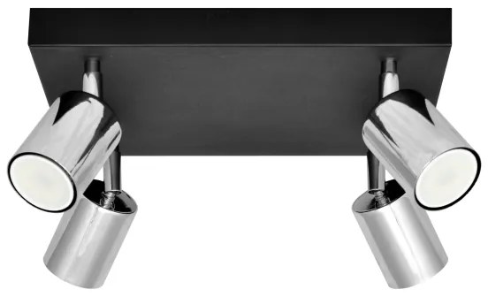 LED Bodové svietidlo TUNE 4xGU10/4,8W/230V matný chróm/čierna