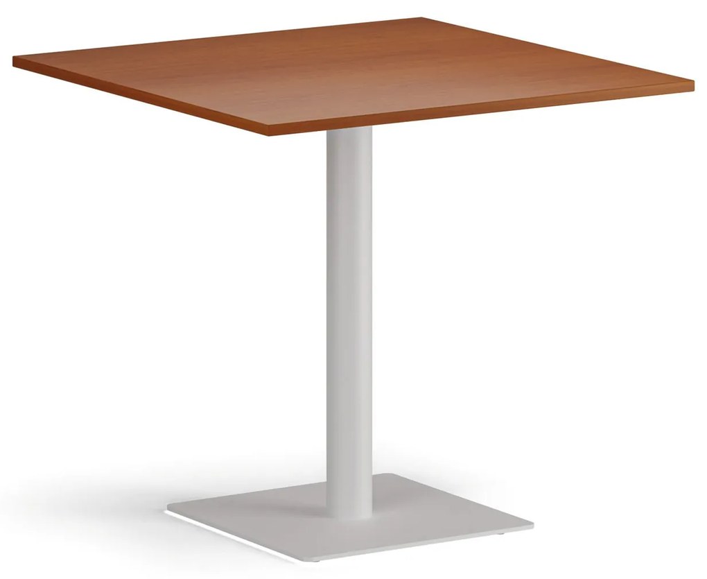 Konferenčný stolík ENZO, 80x80 cm, biela podnož, čerešňa