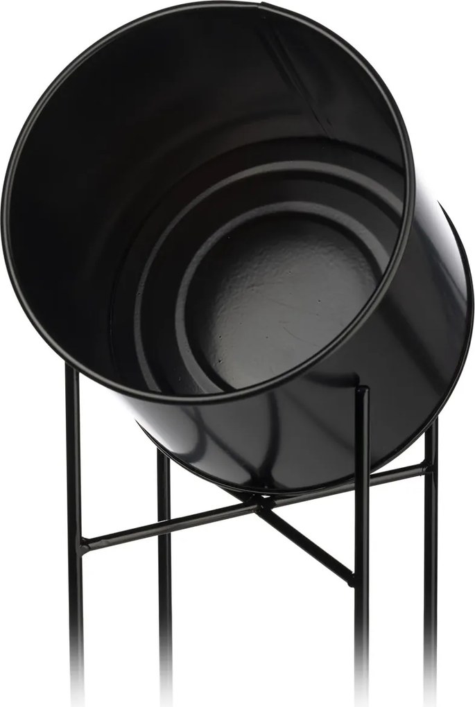 KOVOVÝ KVETINÁČ SO STOJANOM DARK 95X21 CM ČIERNA