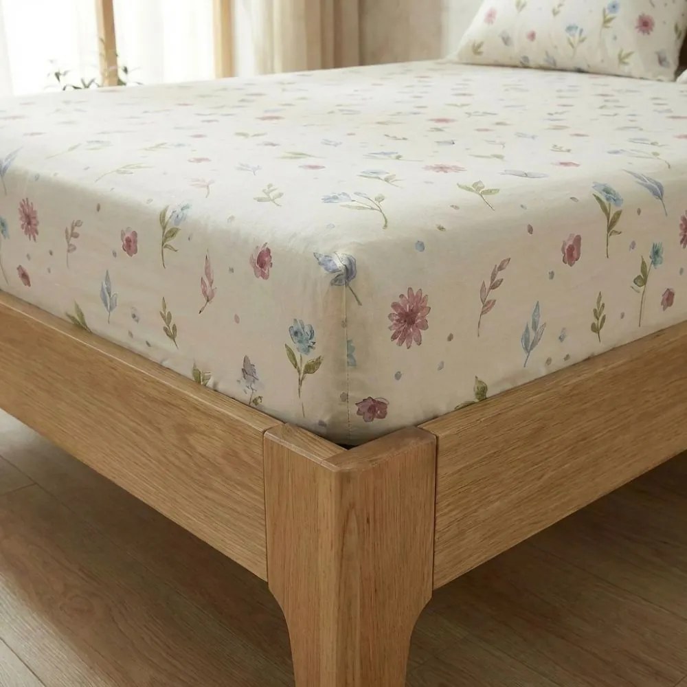 Kvalitex Bavlnené napínacie prestieradlo 90x200 cm - Letná lúka