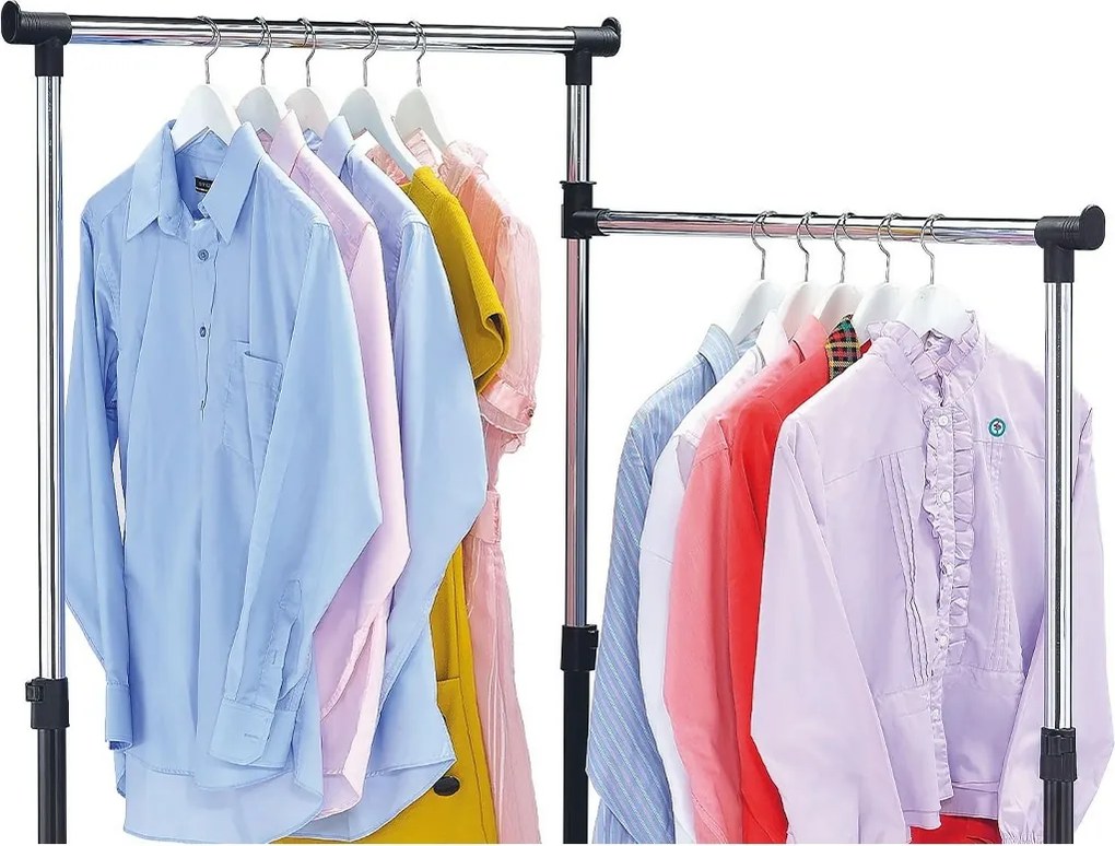 Otočný stojan na oblečenie chróm/čierna, 164 x 173 cm