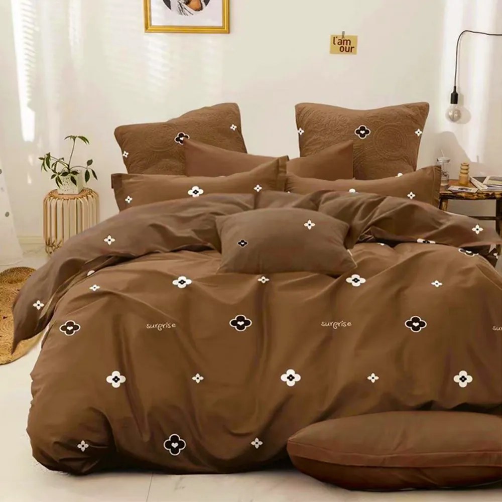 Bavlnené obliečky Homa ROMEA BROWN 7-dielna sada 140x200 cm