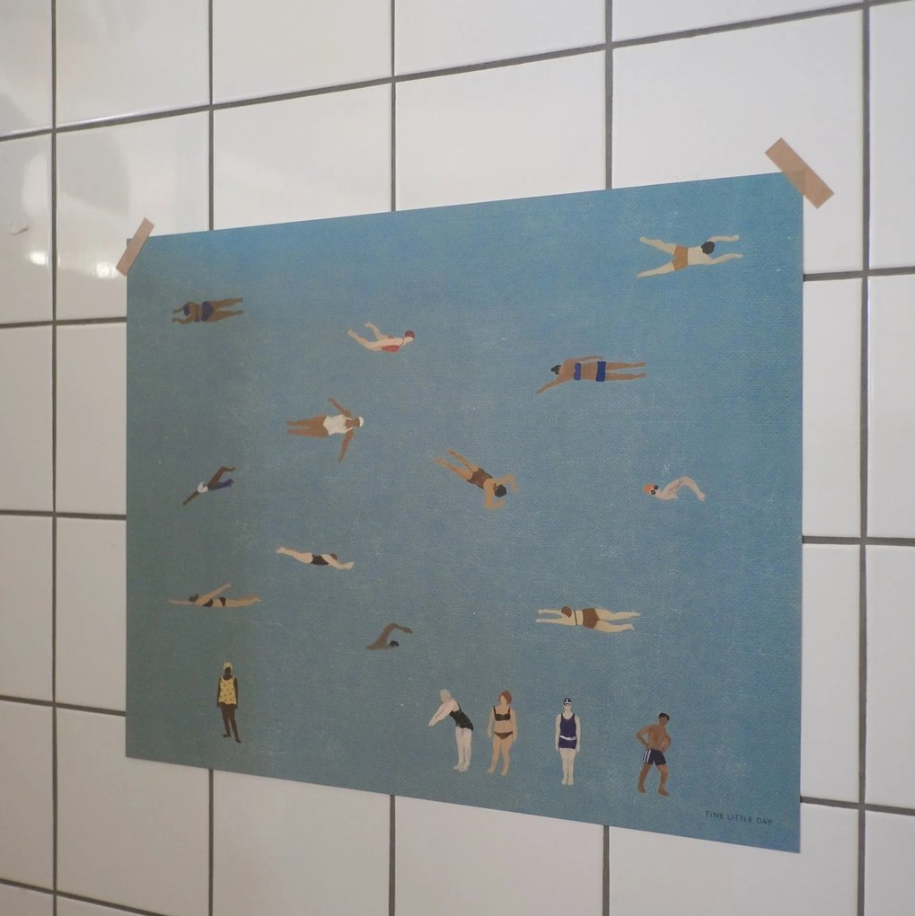 Fine Little Day Plagát Swimmers 40x50 cm