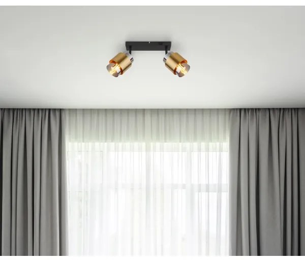 Globo 15560-2 - Bodové svietidlo MILLEY 2xE27/40W/230V čierna/mosadz