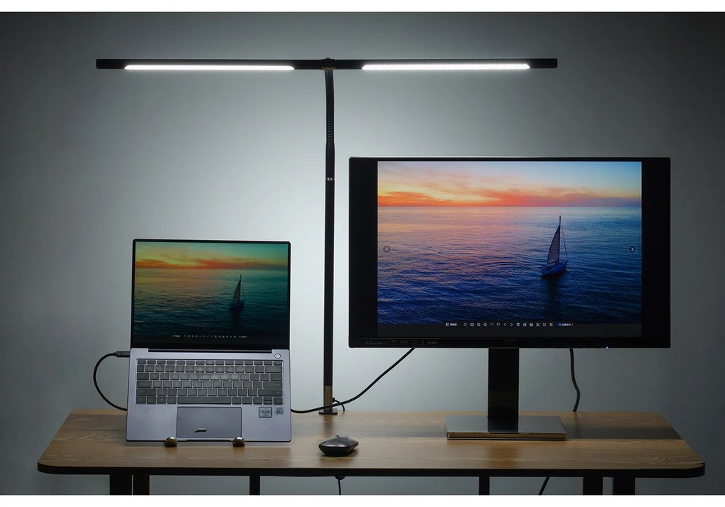 Stolná LED lampa NOX, svorka, diaľkové ovládanie