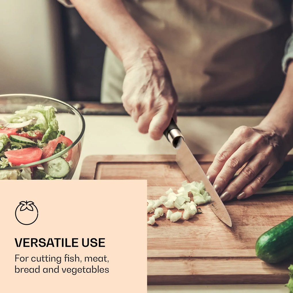 Klarstein Kitano XL, sada nožov s blokom, 13-dielna, 12 nožov, oceľ, luxusný drevený blok