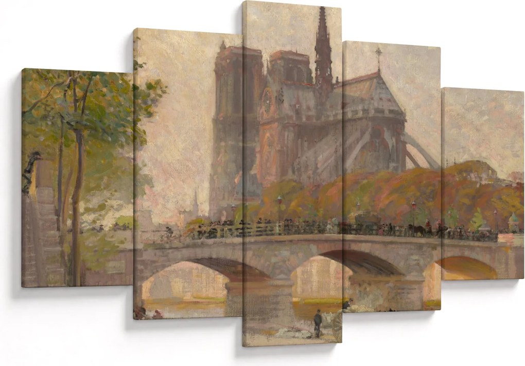 Obraz - Robert William Vonnoh, Notre Dame de Paris, reprodukcia (150x105 cm)