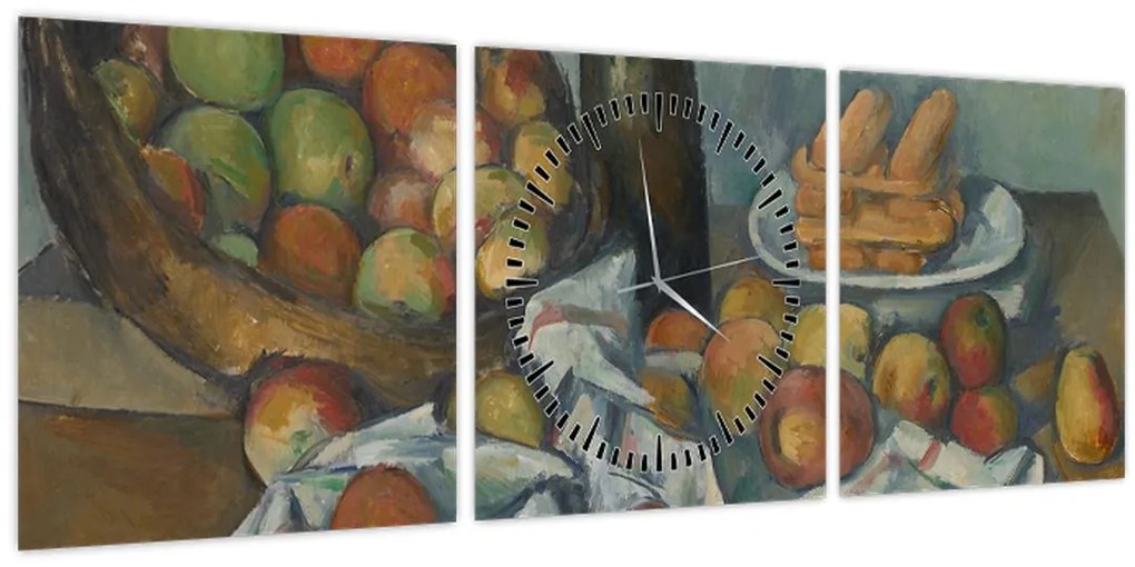 Obraz - Paul Cezanne, The Basket of Apples, reprodukcia (s hodinami) (90x30 cm)
