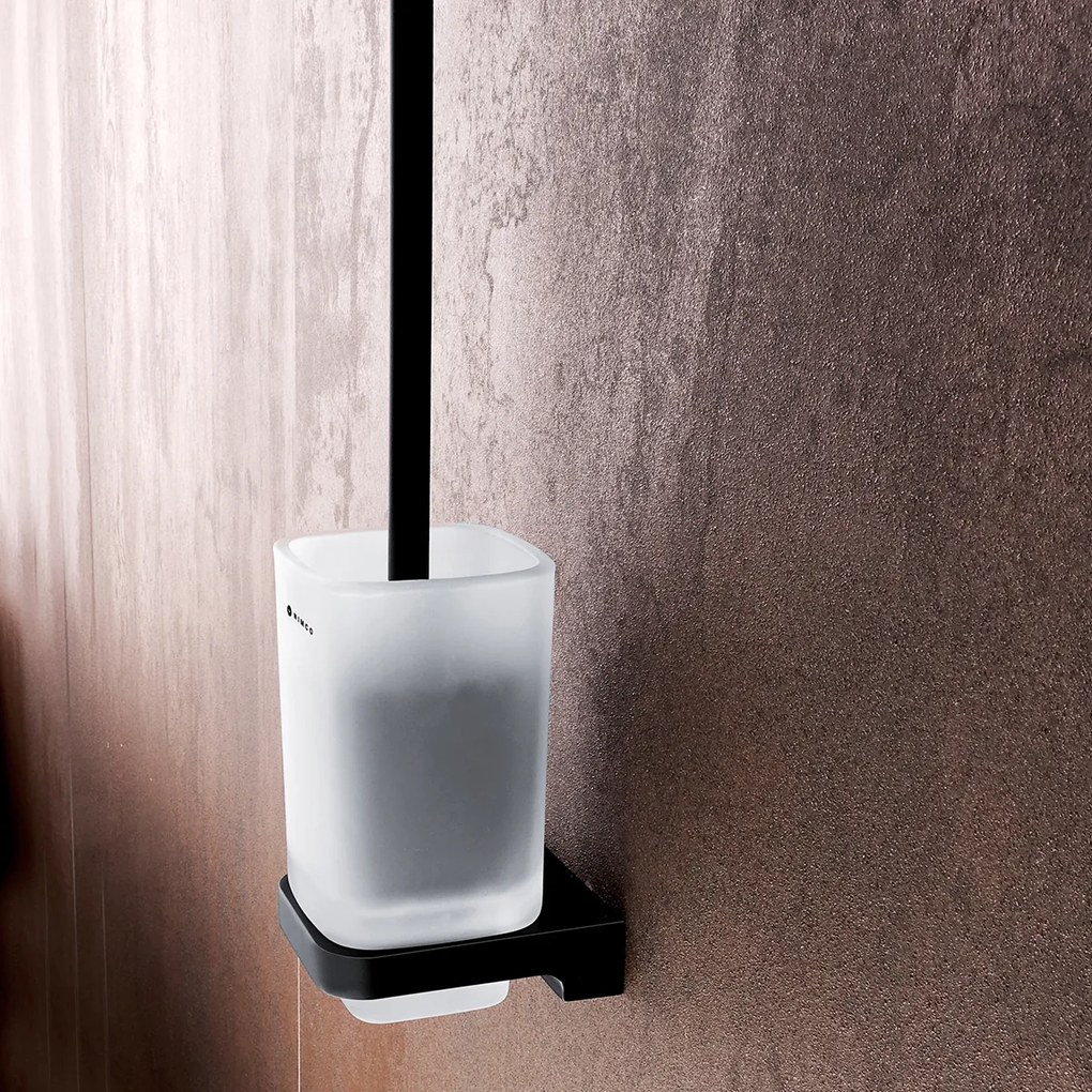 Nimco WC kefa s hranatou rukoväťou MAYA čierna - MAC 29094CN-HR-90