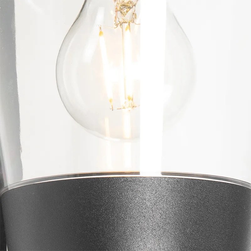 Vonkajšia nástenná lampa čierna IP44 s pohybovým senzorom - Joren