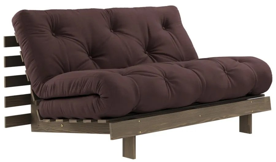 Tmavohnedá rozkladacia pohovka 140 cm Roots – Karup Design