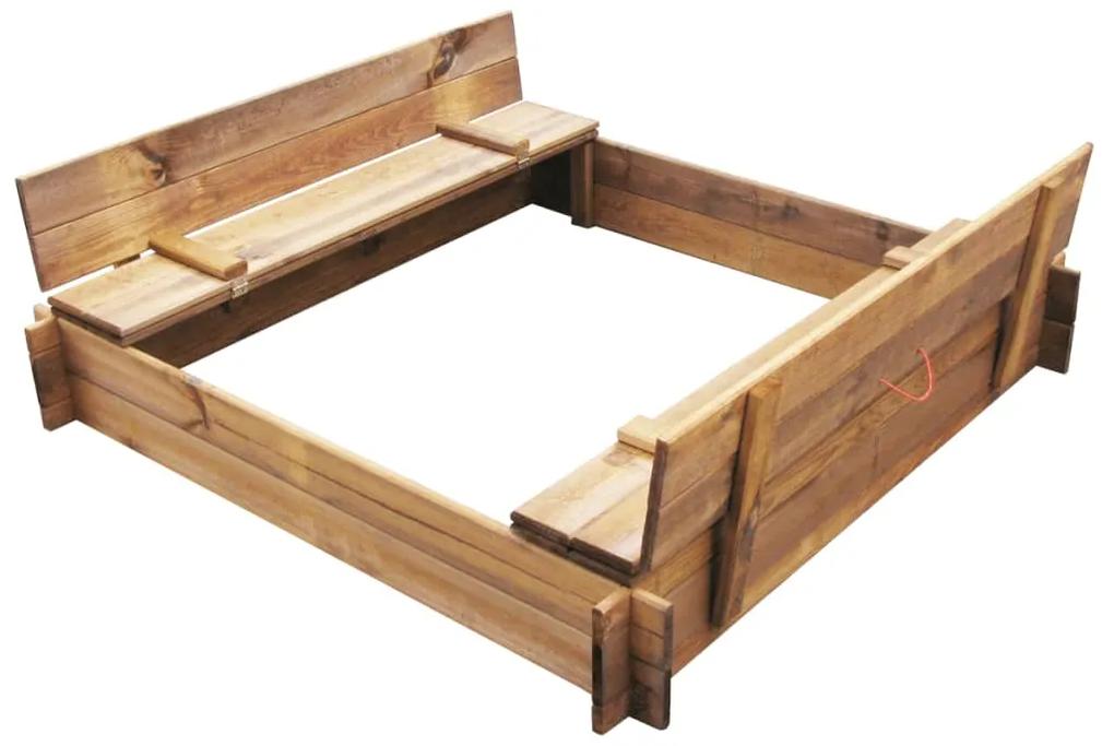 vidaXL Pieskovisko, impregnované drevo, štvorcové