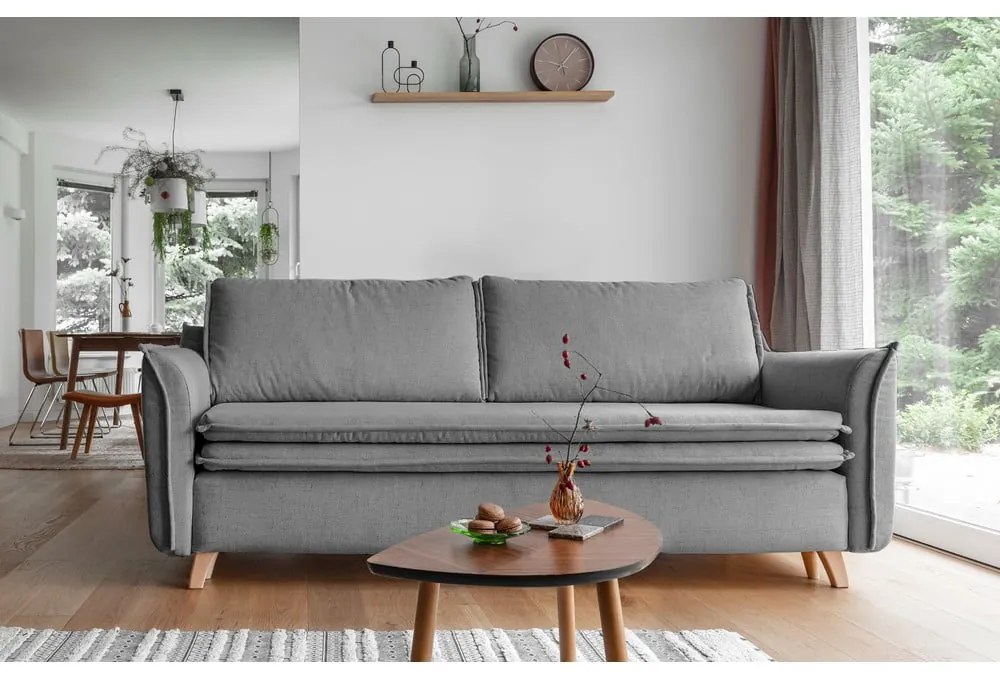 Sivá rozkladacia pohovka 225 cm Charming Charlie – Miuform