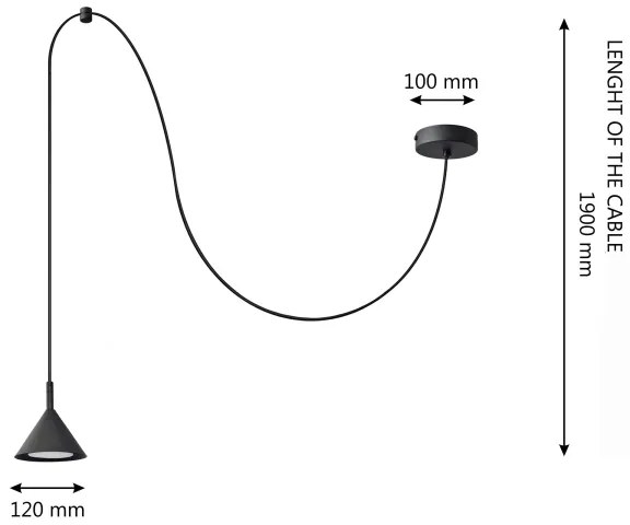Luster na lanku ETNA 1xGX53/15W/230V čierna