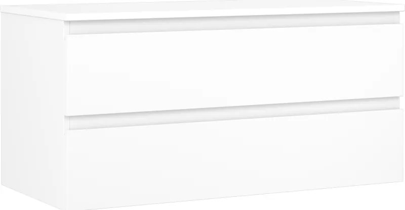 Mexen Orio, kúpeľňová skrinka 100 cm s hornou časťou, 2 zásuvky, biela matná, 91A10-10047-2-BFFC01