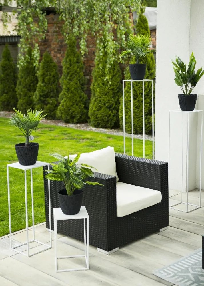 STOJAN NA KVETINÁČ SIMPLE 40X24X24 CM BIELA