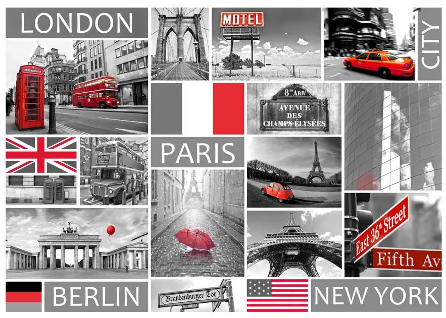 Artgeist Fototapeta - London, Paris, Berlin, New York Veľkosť: 100x70, Verzia: Standard