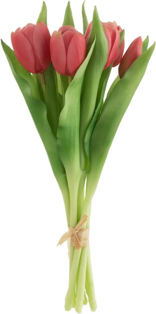 Kytica 7ks tmavo ružových realistických tulipánov Tulips - 31cm