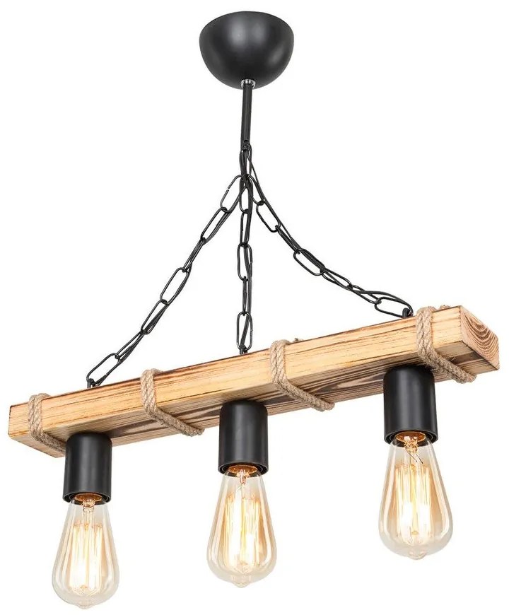 Stropné svietidlo v čierno-prírodnej farbe 10.5x48.5 cm – Squid Lighting