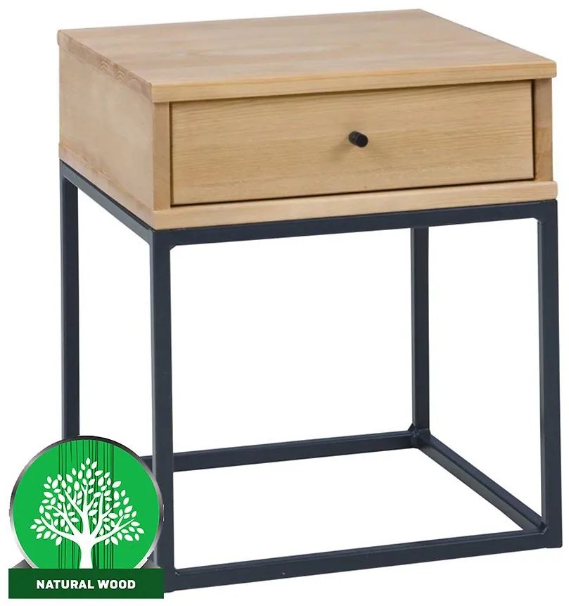 Nočný stolík Logan borovica morená dub