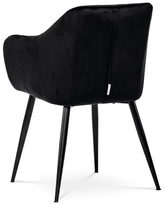 Autronic BONTEC Jedálenská stolička, čierna, zamatová látka, PIKA BK4 Farba: Modrá