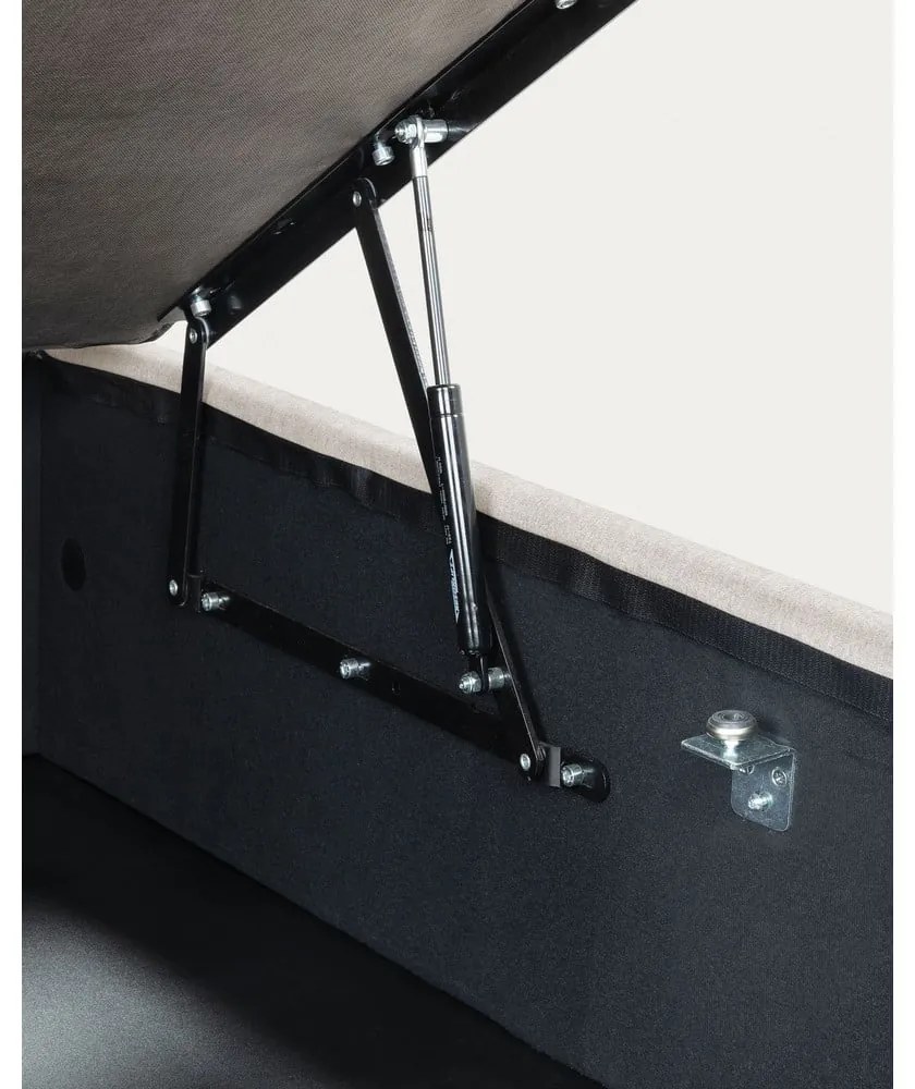 Béžová čalúnená jednolôžková posteľ s úložným priestorom 90x190 cm Matters – Kave Home