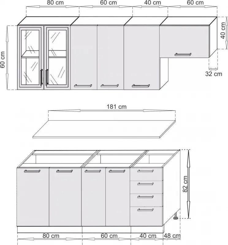 Kuchynská zostava ELIZA, dub sonoma.