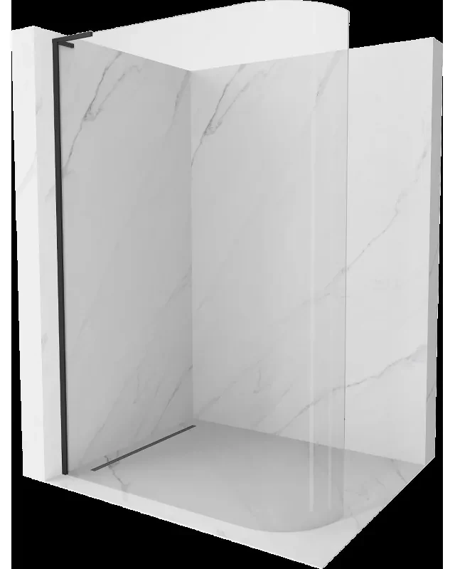 Mexen Kioto L sprchová stena zaoblená Walk-in 100 x 200 cm, priehľadná, čierna - 800-100-103-70-06