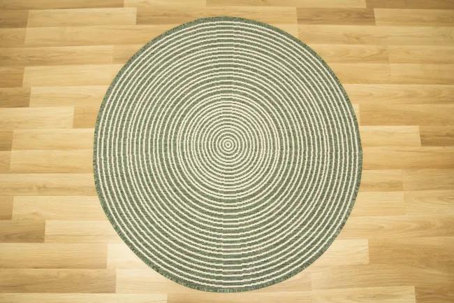Šnúrkový obojstranný koberec Brussels 205262/10510 zelený kruh