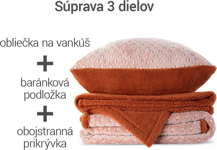 Baránková súprava POLKA karamelová 3 ks