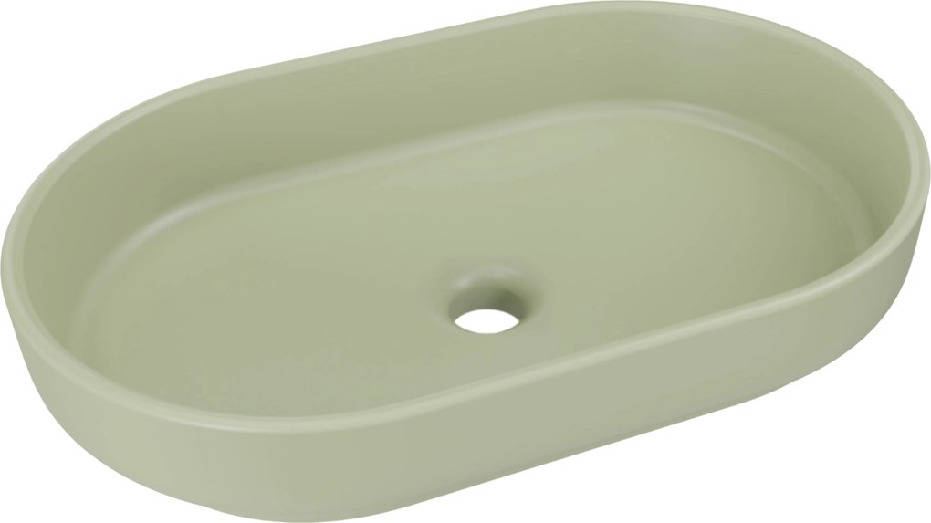 Comad Keramické umývadlo na dosku RIVER 2 OLIVE GREEN MATT, zelená