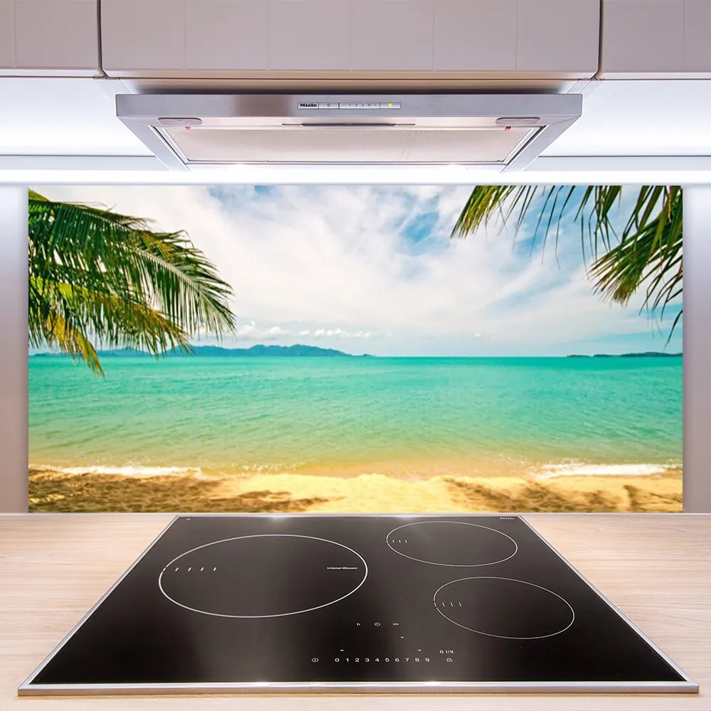 Sklenený obklad Do kuchyne More pláž príroda 125x50 cm
