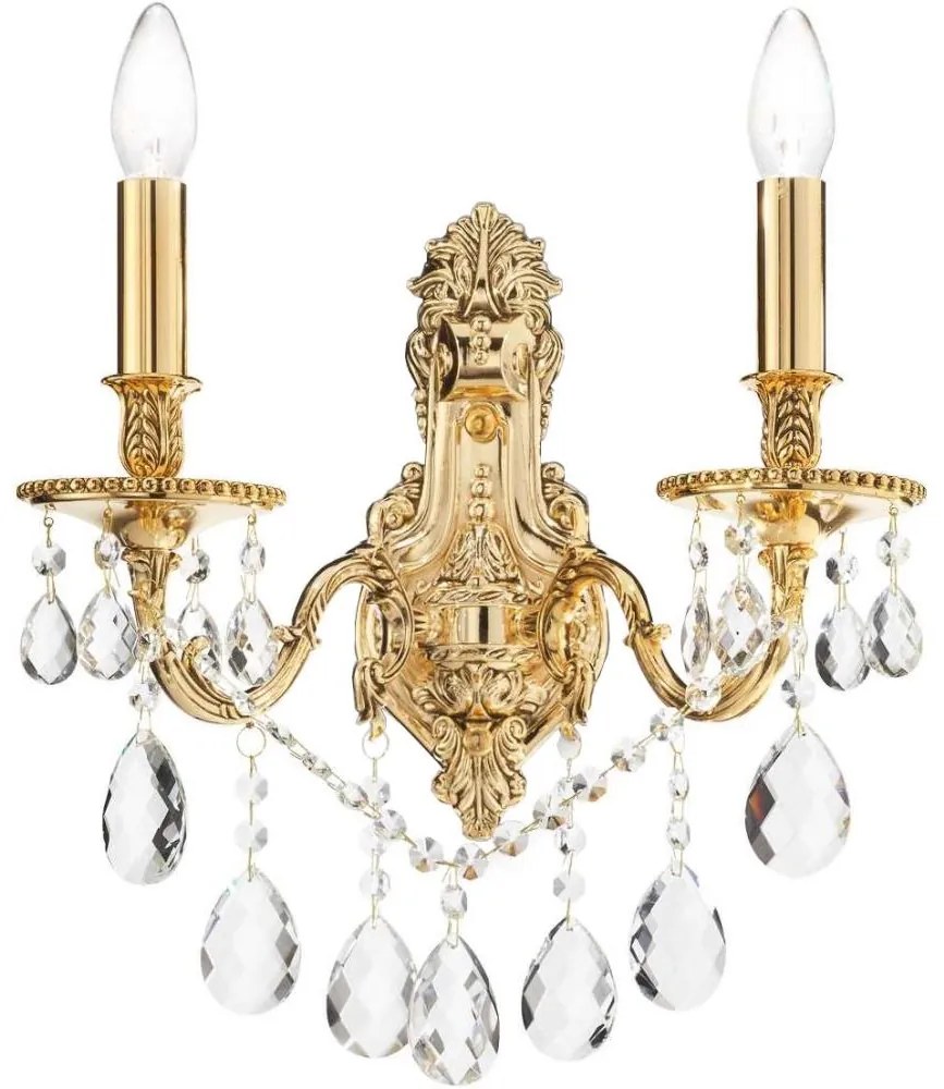Ideal Lux - Krištáľové nástenné svietidlo GIOCONDA 2xE14/40W/230V zlatá