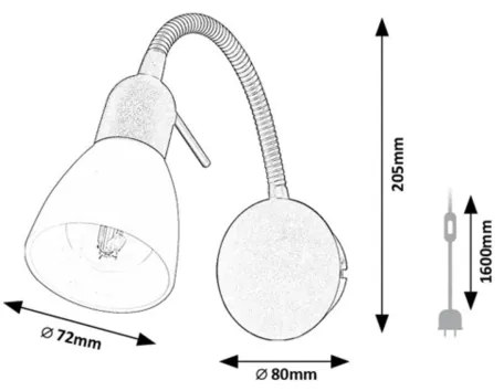 Rabalux 73090 - Nástenné svietidlo SOMA 1xE14/40W/230V