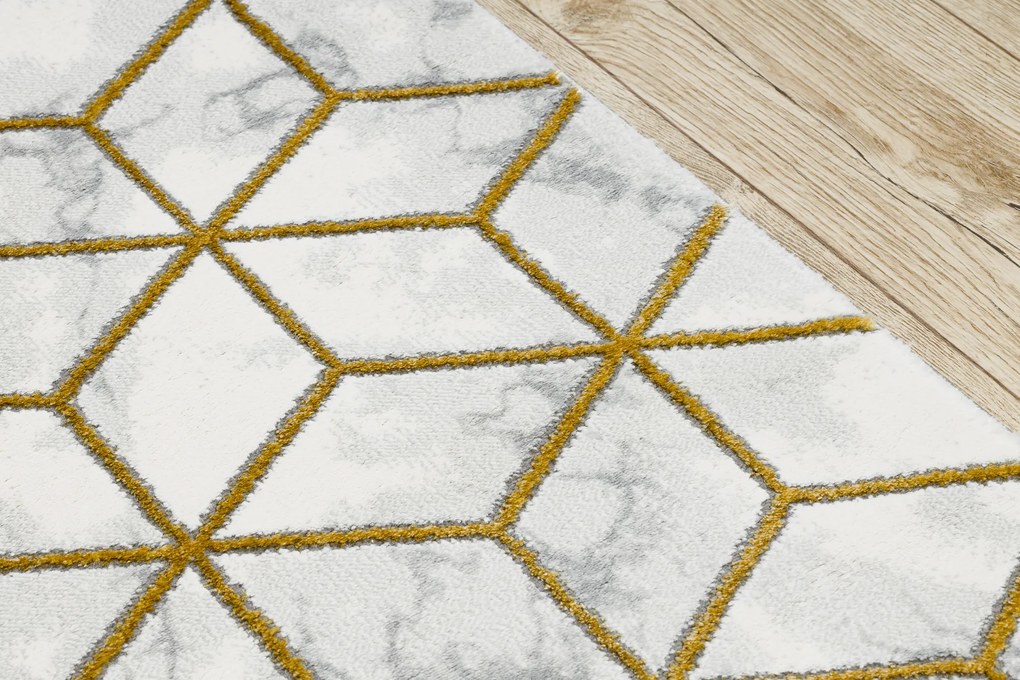 Behúň EMERALD 1014 Glamour exclusive, kocka, krémový - zlatý