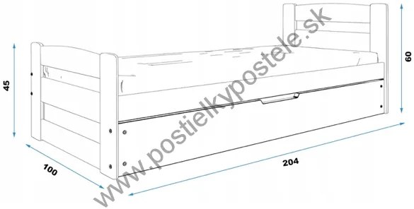 Vyklápacia posteľ ERNIE - 200x90cm BOROVICA